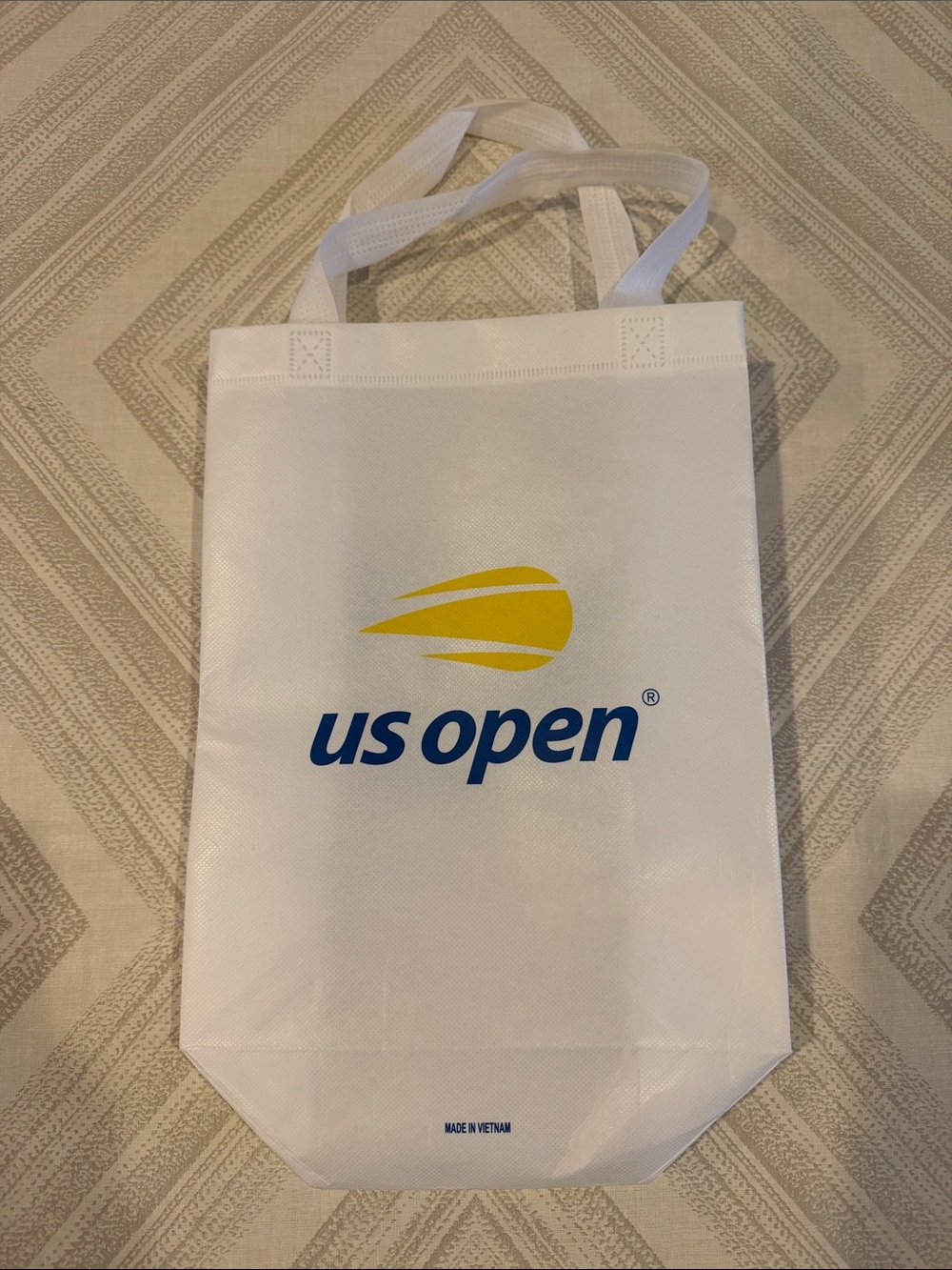 US Open Tennis x Amex White Shopping Tote Bag New Durable Reusable Carryall